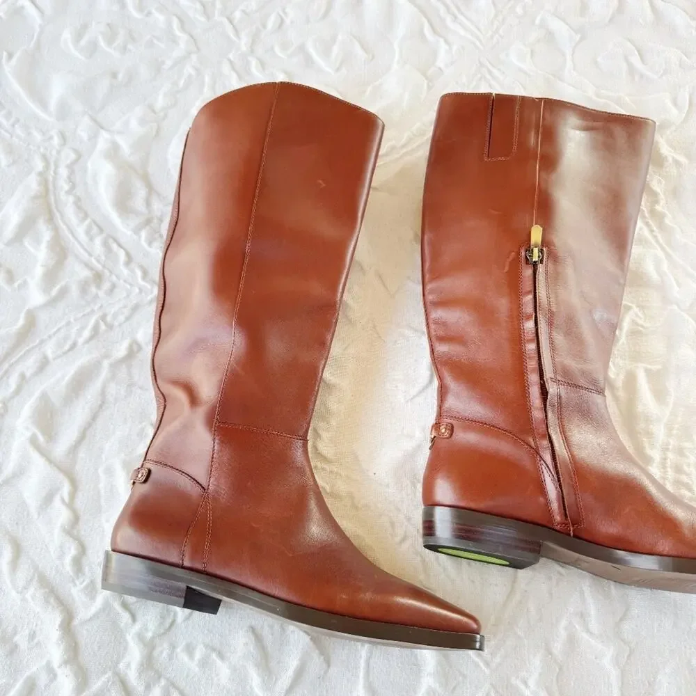 Sam Edelman Tall Leather Riding Boots in Brown